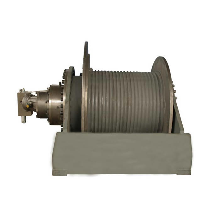 hydraulic winch with free lowering function