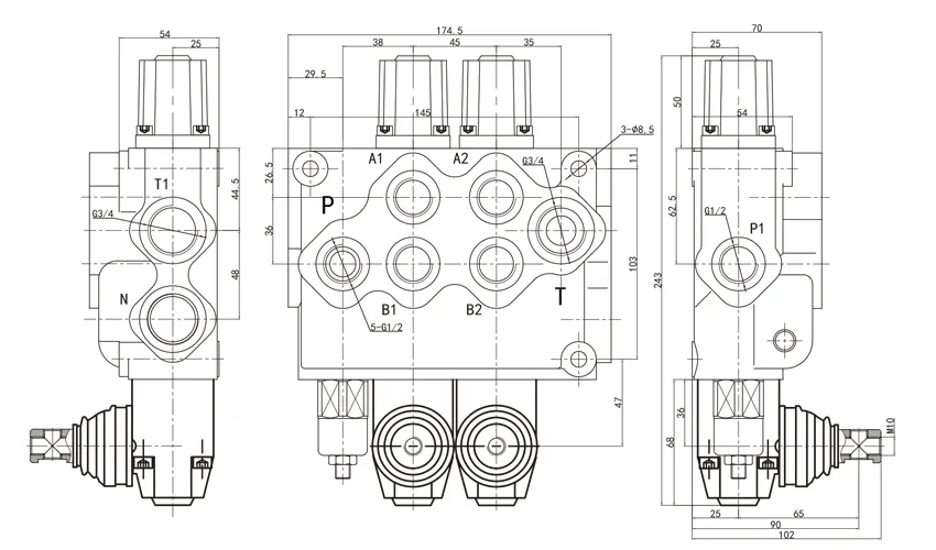 SD11 Hydraulic Directional Control Valves Dimensional Data