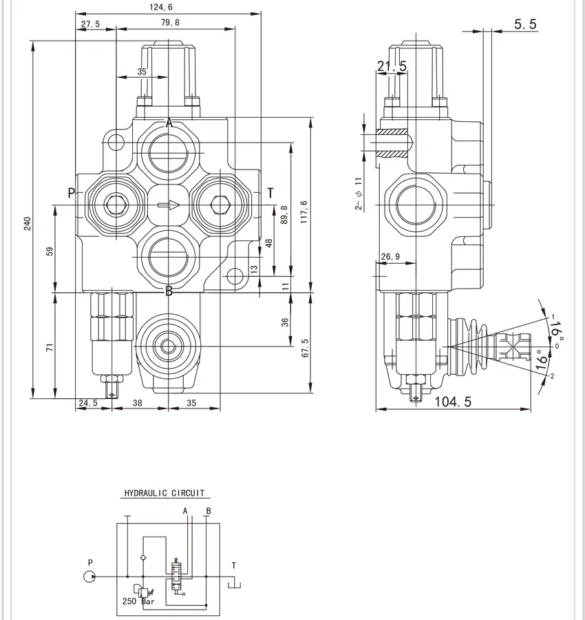 SD14 Directional Control Valves Dimensional Data