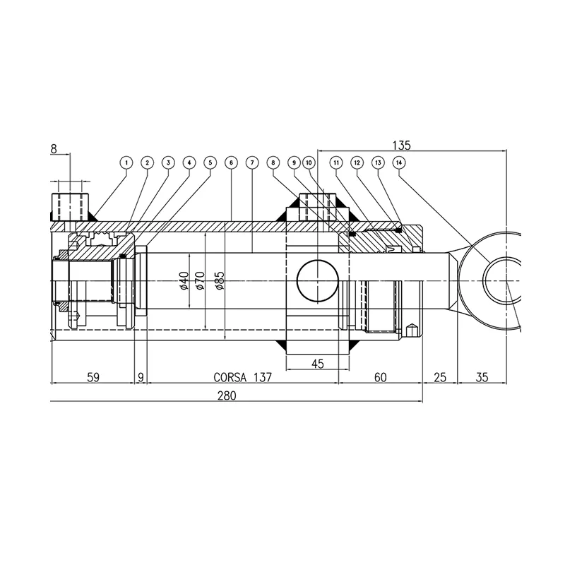 Hydraulic cylinder drawing