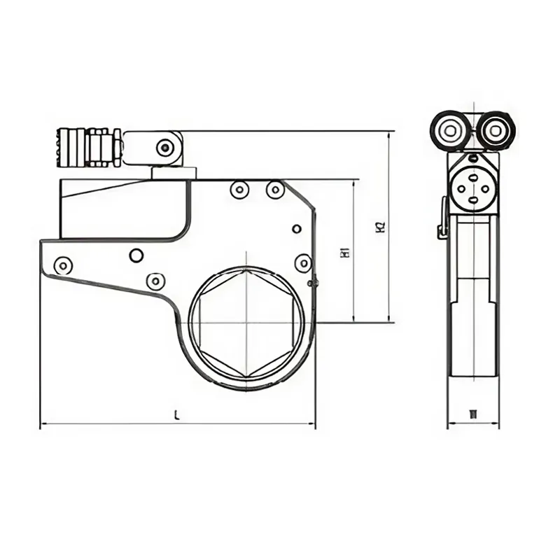 SGH Series Low Profile Hydraulic Torque Wrench drawing